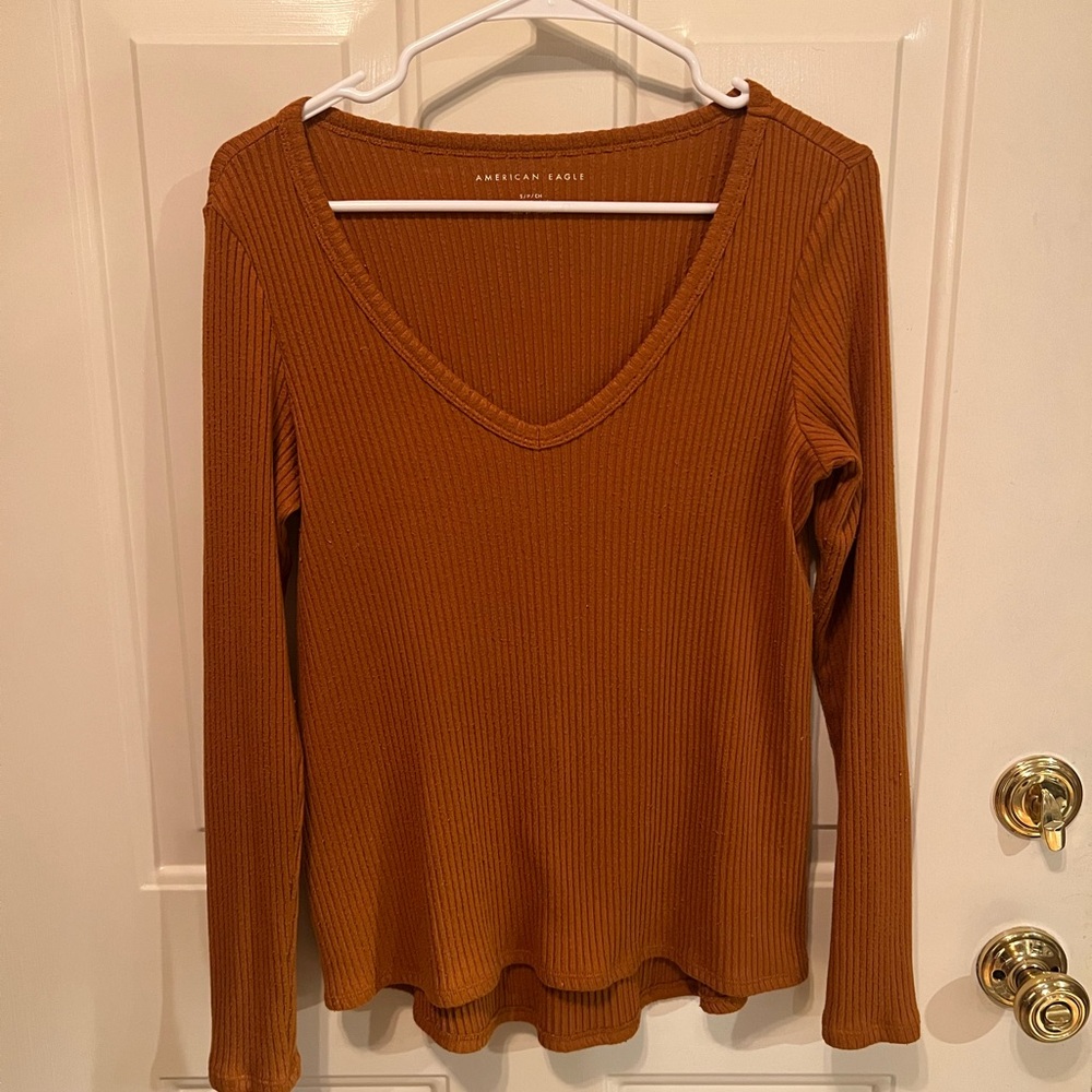 Rust Colored American Eagle Sweater/Shirt - Picture 3 of 4